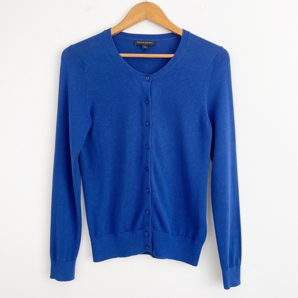 Banana Republic Sweaters - Banana Republic Blue Cotton Blend Button Down Cardigan Size Small